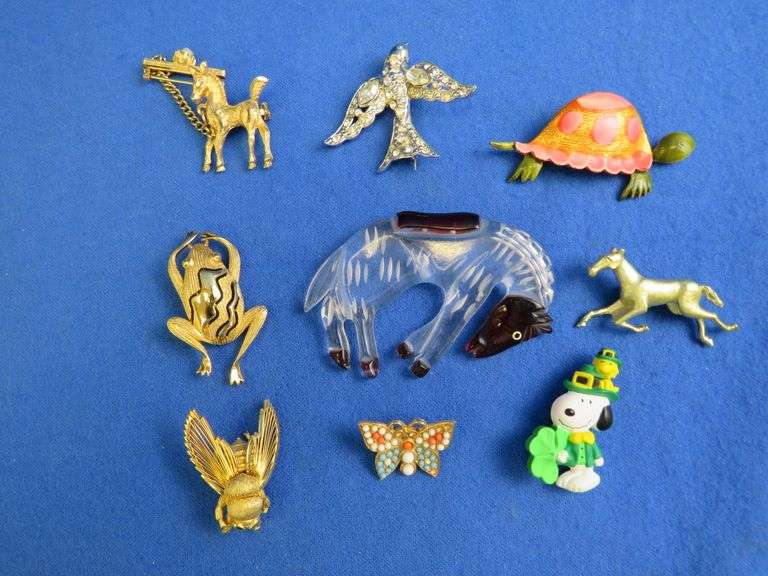 Whimsical Vintage Brooch Lot – Animals, Insects & Novelty Pins