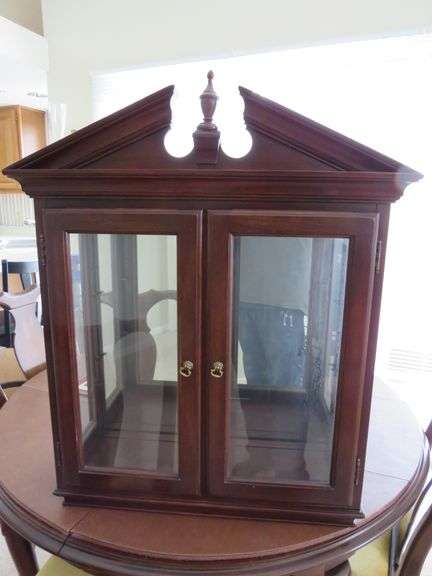 Wall-Mounted Wood Display Cabinet with Glass Doors