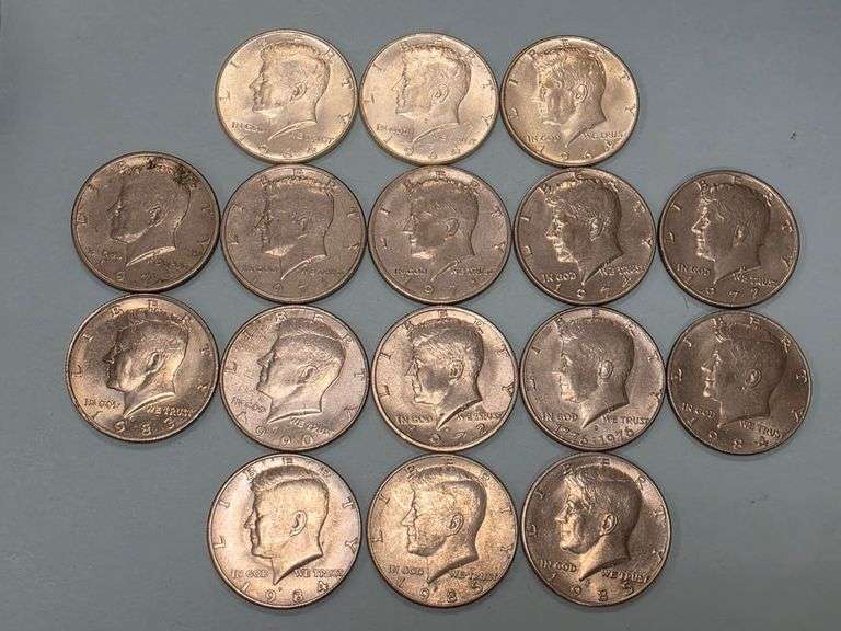 16 Kennedy Half Dollars – 3 1964 90% SILVER