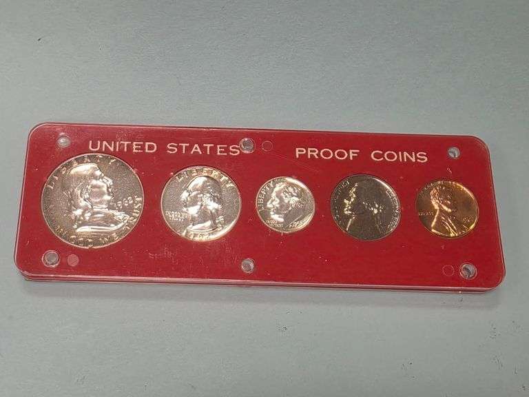 1962 U.S. PROOF COIN SET – Franklin Half, Washington Quarter & More – 90% Silver