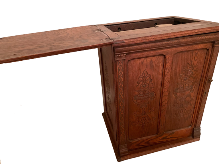 Sewing Machine Console Vintage Sewing Machine in Console - reSettled Life