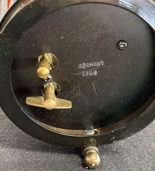 Antique Chinese Brass Glass Mechanical Clock
