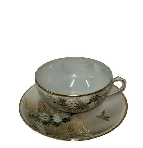 Antique Japanese Porcelain Signed Cup and Saucer