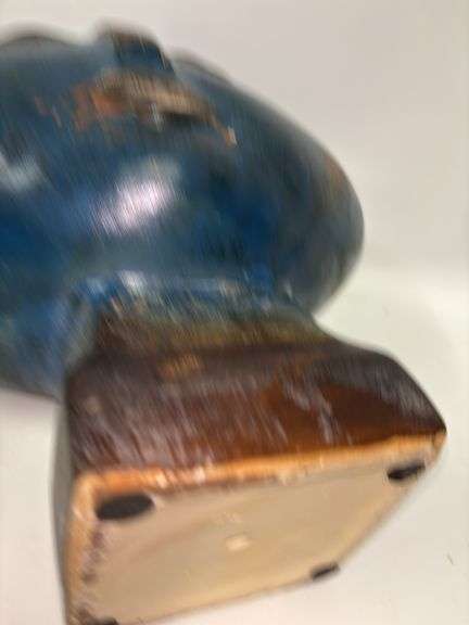 Privilege Blue Wide Head Ceramic Sculpture