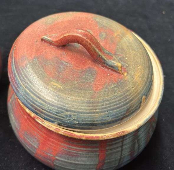 Pair of Pottery Canisters