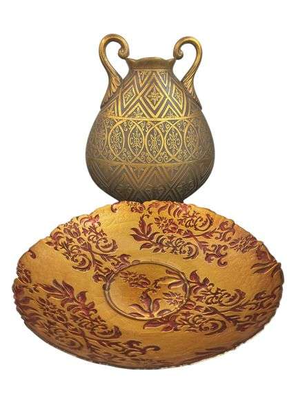 Glass Tray and Vase
