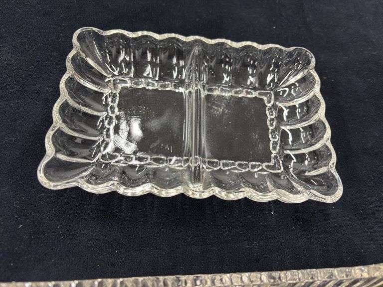 Variety of Crystal and Glass Serving Trays and Bowls