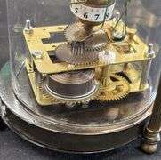 Antique Chinese Brass Glass Mechanical Clock