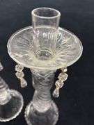 Glass Candlesticks with Dangling Prisms