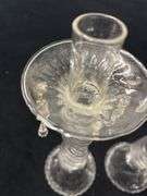 Glass Candlesticks with Dangling Prisms