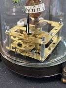 Antique Chinese Brass Glass Mechanical Clock