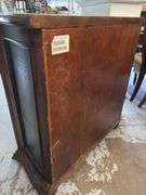 Vintage Ethan Allen Lucca Serpentine Chest of Drawers With Crackle Black Lacquer Finish