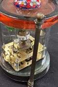 Antique Chinese Brass Glass Mechanical Clock