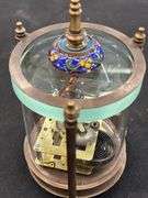 Antique Chinese Brass Glass Mechanical Clock