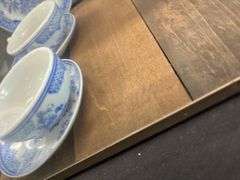 Blue Willow Childs Tea Set in Glass Display Case