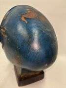Privilege Blue Wide Head Ceramic Sculpture