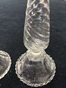 Glass Candlesticks with Dangling Prisms