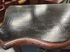 Vintage Ethan Allen Lucca Serpentine Chest of Drawers With Crackle Black Lacquer Finish
