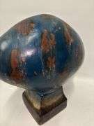 Privilege Blue Wide Head Ceramic Sculpture