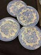 Blue Willow Childs Tea Set in Glass Display Case