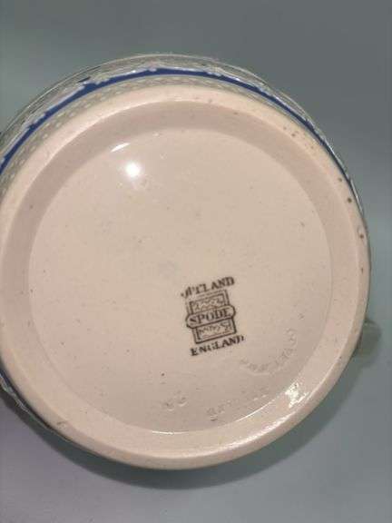 Vintage 50s Copeland Spode English Blue Jasperware Teapot