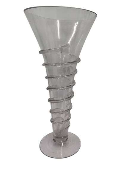 Clear Glass Vase Serpentine Wrapped