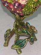 Bejeweled 3D Butterfly Faberge Egg Hinged Metal Enameled Crystal Trinket