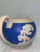 Vintage 50s Copeland Spode English Blue Jasperware Teapot