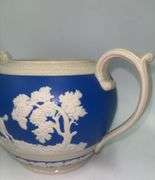 Vintage 50s Copeland Spode English Blue Jasperware Teapot