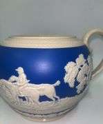 Vintage 50s Copeland Spode English Blue Jasperware Teapot