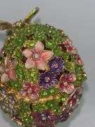 Bejeweled 3D Butterfly Faberge Egg Hinged Metal Enameled Crystal Trinket