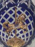 Faberge Sapphire Inspiration Carousel Horse - Franklin Mint Crystal Egg