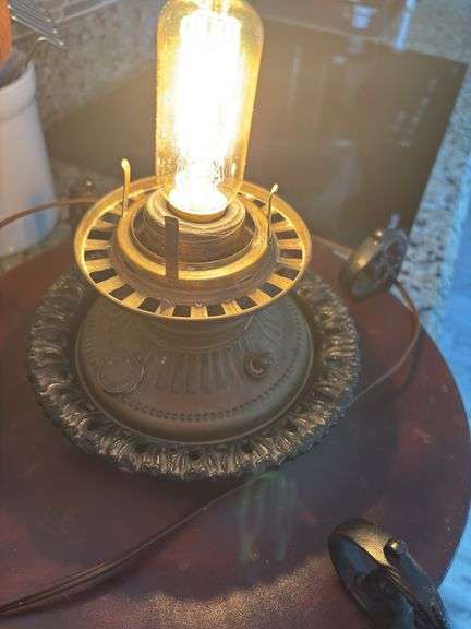 Moses Swan &  McLewee Co Converted Oil Lamp