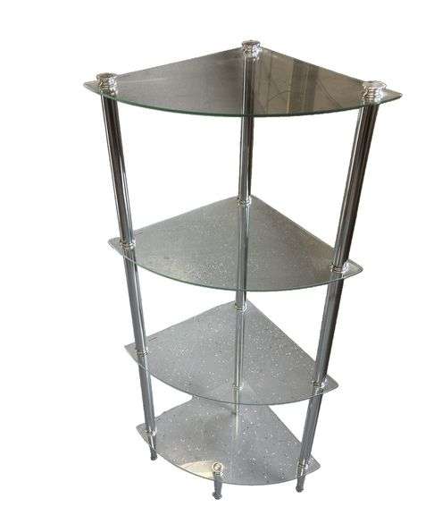 Glass and Metal Corner Shelf