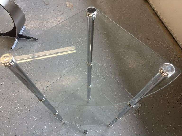 Glass and Metal Corner Shelf