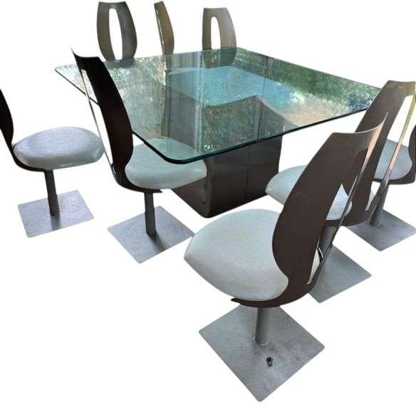 Glass Top Dining Table and Chairs