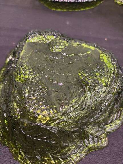 Indiana Glass Honeycomb Avocado Green Dishes