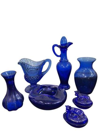 Variety of Cobalt Blue Glassware