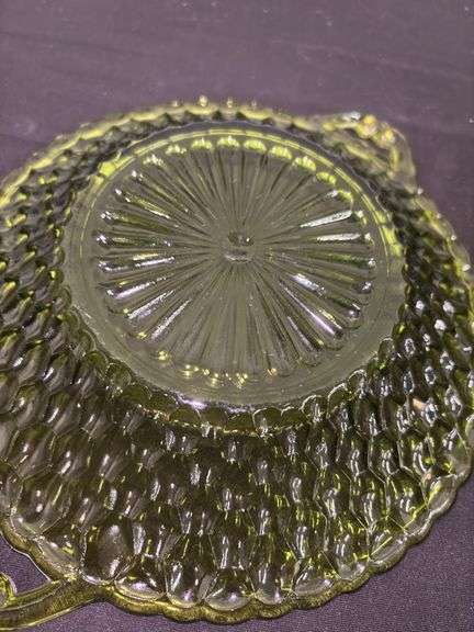 Indiana Glass Honeycomb Avocado Green Dishes