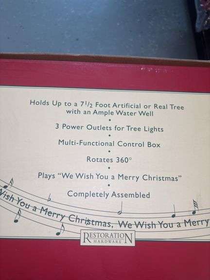 Restoration Hardware 1950's Heirloom Rotating Musical Christmas Tree Stand