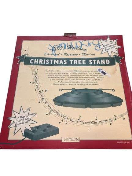 Restoration Hardware 1950's Heirloom Rotating Musical Christmas Tree Stand