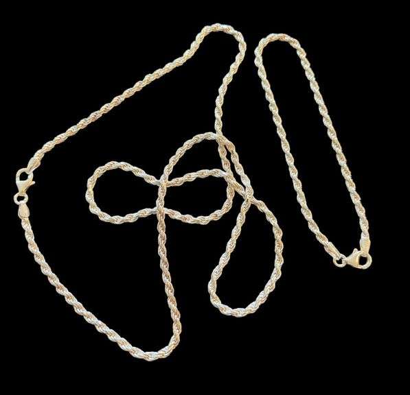 Sterling Silver Rope Necklace and Bracelet
