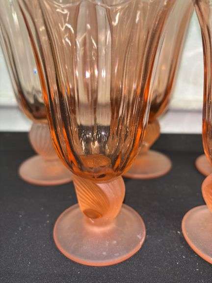 Vintage Fostoria Captiva Peach Stemware Shell Wine Glass