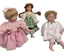 Trio of Collectible Porcelain Dolls