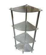 Glass and Metal Corner Shelf