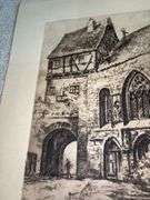 Trio of Willi Foerster Etching Prints of Rothenburg, Germany