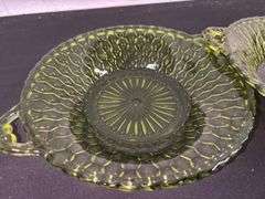 Indiana Glass Honeycomb Avocado Green Dishes