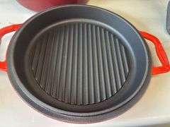 2-in-1 Cast Iron Enamel Dutch Oven Frying Pan