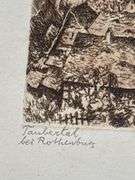 Trio of Willi Foerster Etching Prints of Rothenburg, Germany