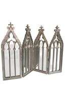 Antique Silver Cathedral 4-panel Mirror by Valerie Parr Hill (2)